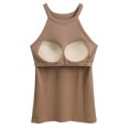thumbnail image 6 of ZVNAΖH Women's Built-in Bra Tank Tops Sleeveless Casual Shirts Racerback Ribbed Fitted Tank Tops Slim Fit Camisole Tops, 6 of 7