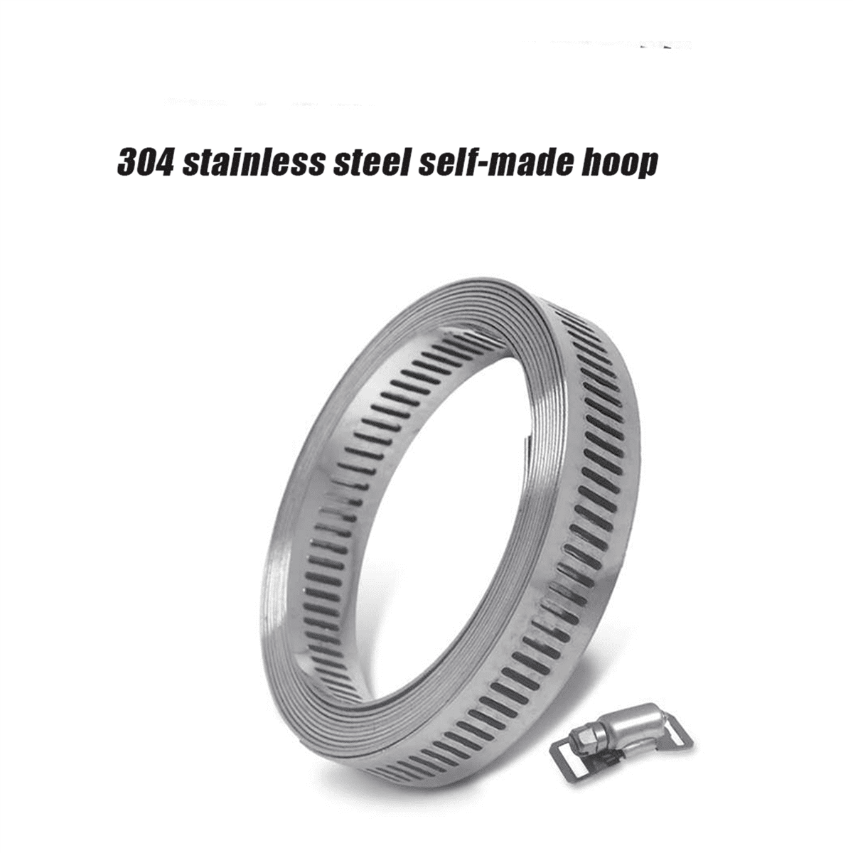 2pcs 10FT Stainless Steel Hose Clamp Assortment Kit,Worm Gear Band Hose Clamp Screw Pipe Clamp for Duct