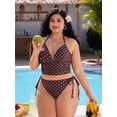 thumbnail image 5 of Top-kevin Womens Plus Size Polka Dot Bikini High Waisted Swimsuits Two Piece Bathing Suits Tummy Control Swimwear, 5 of 5