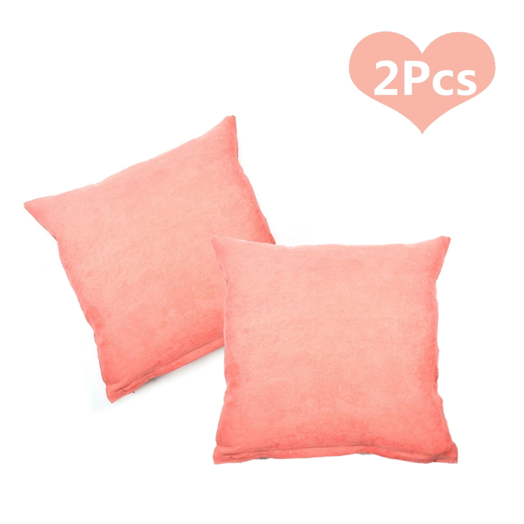 Yosoo 2Pcs 18 × 18 inches Solid Suede Nap Cushion Cover Bed Sofa Throw