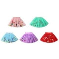 thumbnail image 2 of StylesILove Toddler Girls Multicolored Pom Poms Triple Layered Tutu Skirt, 2 of 7