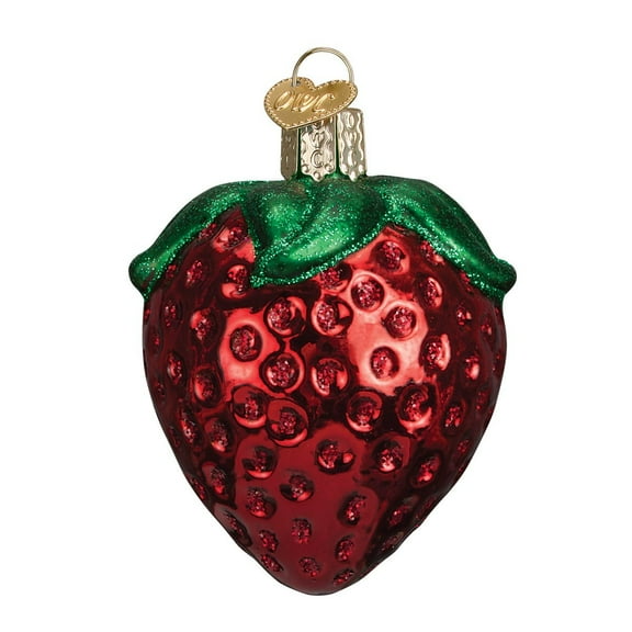 Old World Christmas Ornaments: Summer Strawberry Glass Blown Ornaments for Christmas Tree (28106)