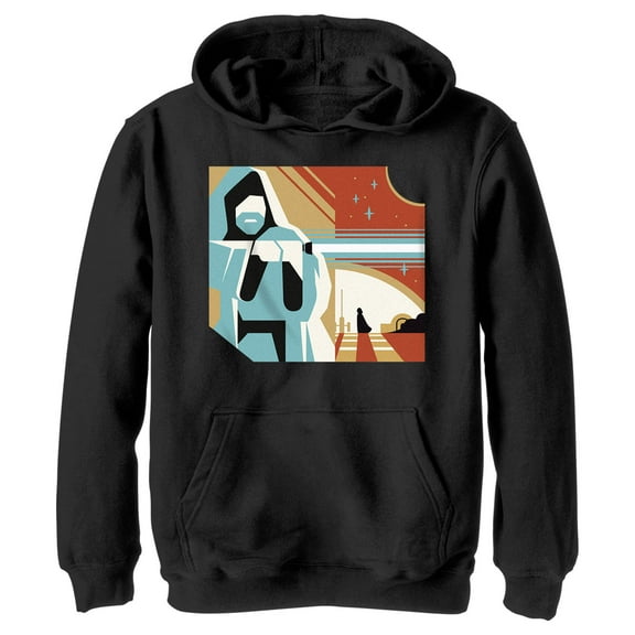 Boy's Star Wars: Obi-Wan Kenobi Geometric Obi-Wan  Pull Over Hoodie Black Large