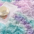 thumbnail image 7 of YJ.GWL Soft Shaggy Rainbow Rugs Plush Fluffy Colorful Carpet Area Rug for Living Room Bedroom Kids Girls Play Mat,5'x8', Blue Purple, 7 of 7