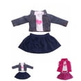 thumbnail image 3 of Conjunto de ropa de muñeca informal para muñeca de niña de 18 pulgadas, camiseta, abrigo / chaleco, conjunto de falda, trajes de muñeca 3 unids / set kenally FN0035-01B, 3 of 7