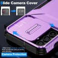 thumbnail image 2 of Rugged Case for Samsung Galaxy A15 5G with Slide Camera Cover & Drop Protection Purple, 2 of 6