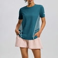 thumbnail image 1 of Uootdi Women's Workout Tops Short Sleeve Mesh Panel Breathable Tops Training Soft Lightweight Gym Tops Gift, 1 of 5