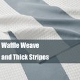 thumbnail image 4 of Waffle Weave Bathroom Shower Curtains 72*72 , White Blue Striped Shower Curtains Set with 12 Hooks, Machine Washable Water-Resistant Fabric Shower Curtain, 4 of 10