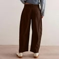 thumbnail image 7 of GXIPO Womens Mid Rise Cord Barrel Jeans Casual Baggy Wide Leg Corduroy Cropped Ankle Pants with Pockets Brown 2XL, 7 of 7