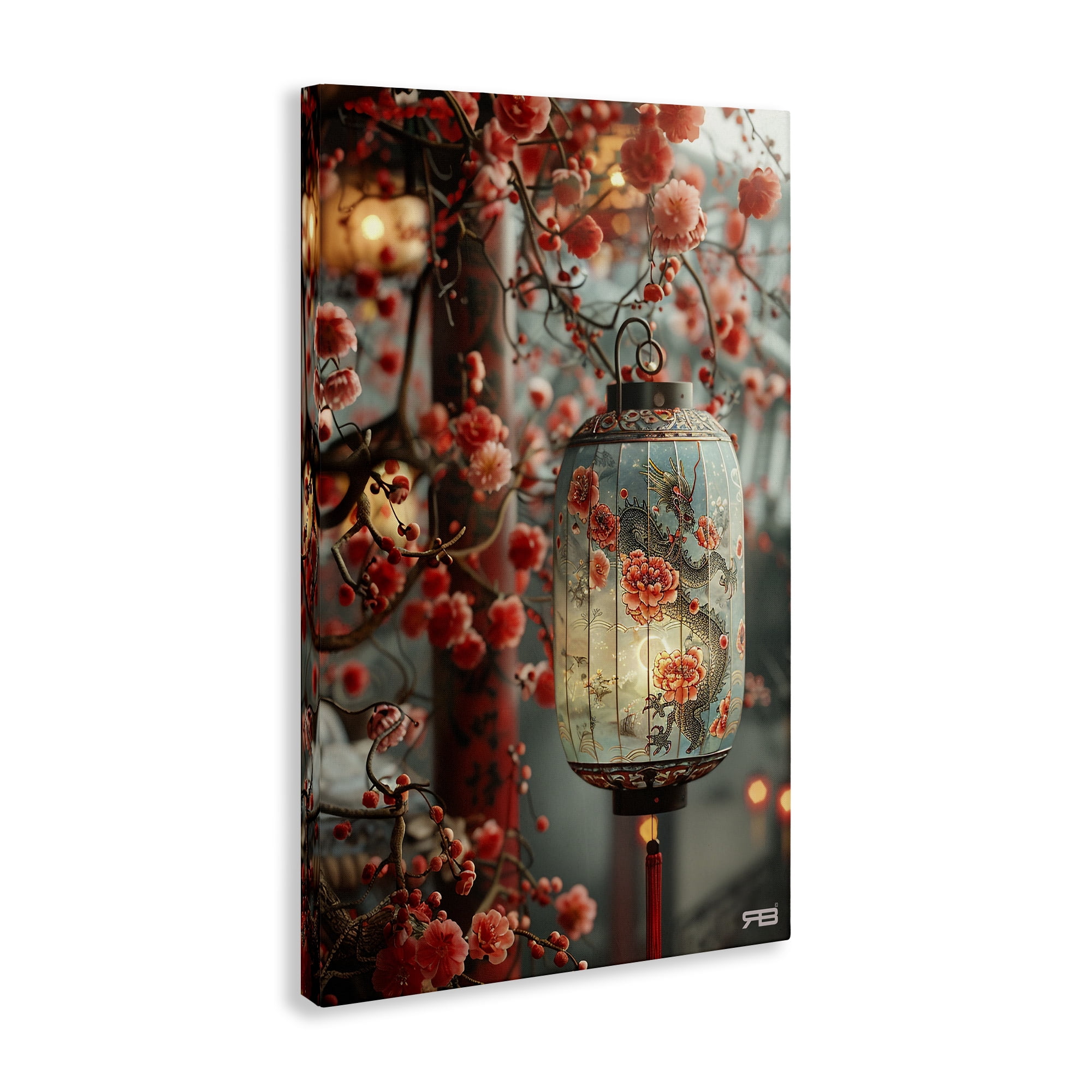 Stupell Industries Florals with Asian Motif Botanical & Floral Painting Gallery Wrapped Canvas Art Print Wall Art, 30 x 45