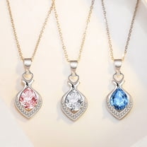 Xinyolin Necklace Pendant Water Drop-shaped Heart Accessory Shining Cubic Zirconia Pendant for Jewelry Making