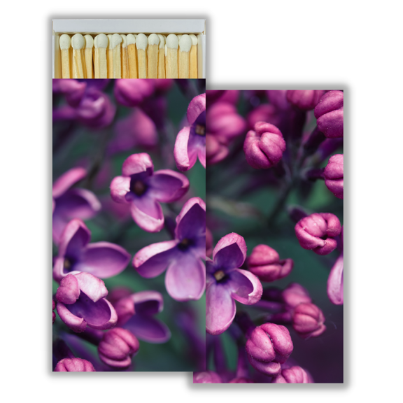 Lilacs Decorative Matchbox with Wooden Matches | One Box
