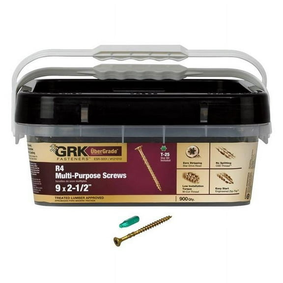 GRK Fasteners 121010 Multi-Purpose Screws, #9 x 2-1/2"