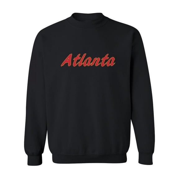Atlanta Red Letters Curved Font Sweatshirt Women -Image by Shutterstock, Female Small
