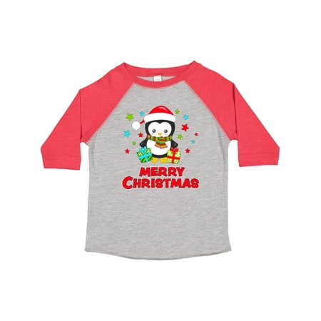 

Inktastic Merry Christmas Penguin in Santa Hat with Gifts Gift Toddler Boy or Toddler Girl T-Shirt