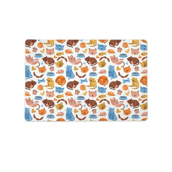 Cats And Food Pattern. Mat Rectangle -Image by Shutterstock,