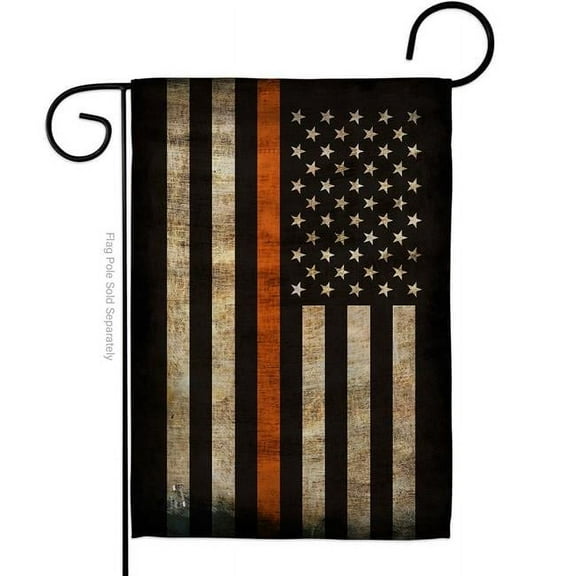 Angeleno Heritage G135419-BO 13 x 18.5 in. Thin Orange Line Garden Flag with Armed Forces EMT Double-Sided Decorative Horizontal Flags House Decoration Banner Yard Gift