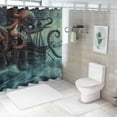thumbnail image 7 of PRATYUS Octopus Shower Curtain Ocean Kraken Attack Nautical Pirate Ship Shower Curtain with Hooks, Octopus Tentacles Sailboat Wave Mountain Under Moon Starry Sky Shower Curtain 60x72, 7 of 7