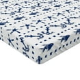 thumbnail image 2 of Ambesonne Navy Fitted Sheet, Anchor Starfish Sea Life, Queen Size, Navy and White, 2 of 3