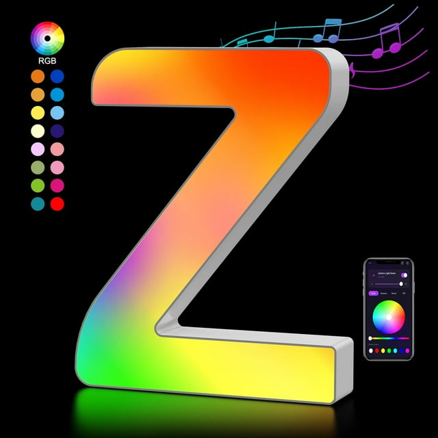 Lámpara LED OJQ Letra 15x15x3 cm Multicolor Music Sync