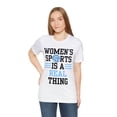 thumbnail image 3 of DJH Apparel | Women's Sports Is A Real Thing Volleyball Unisex Tshirt, 3 of 7