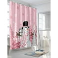 thumbnail image 5 of Pink Snowman Christmas Waterproof Fabric Shower Curtain,Winter Snowflake Xmas Tree Pink Grey Plaid Shower Curtain for Bathroom Curtains Bathtubs Hotel Shower Curtains with 12 Hooks Long 72x78in, 5 of 6