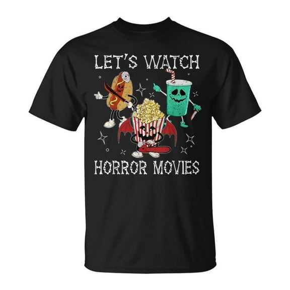 SR Let's Watch Horror Movies Spooky Ghost Scary Halloween T-Shirt