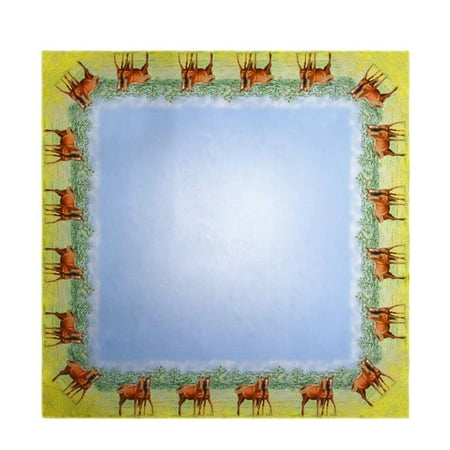 

Betsy Drake TS057 52 in. Two Horses Square Table Cloth