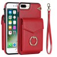 thumbnail image 1 of Elegante funda multifuncional tipo cartera para iPhone 6 Plus/6s Plus con correas, ranura para tarjetas, soporte para anillo, protección para cámara, material de PU, a prueba de golpes, un, 1 of 5