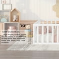 thumbnail image 2 of Gewnee Queen Size Toddler Floor Bed,Pine Wood Kids Floor Bed Frame with Fence and Door,White, 2 of 8