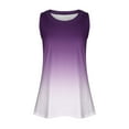 thumbnail image 5 of Homenesgenics Tank Tops for Women Plus Size Women Tank Summer Gradient Color Round-Neck Sleeveless Casual Tunic Blouse Purple M, 5 of 6