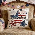 thumbnail image 2 of Let Freedom Ring Stars Fireworks Red White Flower Throw Pillow Covers, 18 x 18 Inch 4th of July Patriotic Independence Memorial Day USA Flag Cushion Case for Sofa Couch Set of 4, 2 of 7