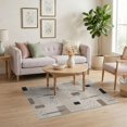 thumbnail image 3 of ODIKA 4'x6' Beige Geometric Charcoal Design Washable Area Rug Modern Abstract Pattern with Accents for Dorm Room, Small Living Stain Resistant Low Profile, Easy Care, 3 of 7