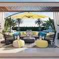 thumbnail image 1 of CorLiving 9.5ft Tilting Cantilever Outdoor Patio Umbrella with Steel Frame and 8 Support Arms, Yellow, 1 of 10