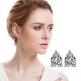 thumbnail image 2 of Vintage Minimalist Inlaid Diamond Metal Flash Ladies Earring Jewelry Gift, 2 of 6