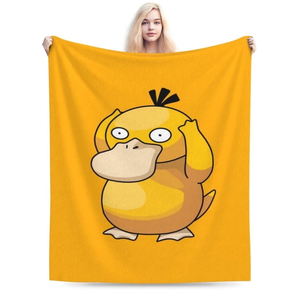 Psyduck Boys Girls Blanket Super Soft Cozy Warm Plush Throw Blanket, Lightweight Fuzzy Flannel Blankets for Couch Sofa Bed Travel and Camping Gifts 40"X30"