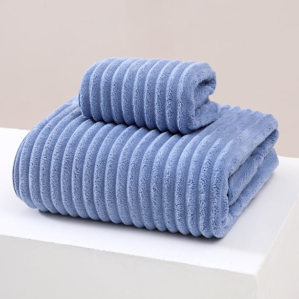 Nvzi toallas de mano para baño, de algodón suave y supersuave, altamente absorbentes, ideales para ducha, piscina, spa, gimnasio y uso diario. Medidas: 35 x 75 cm (azul).