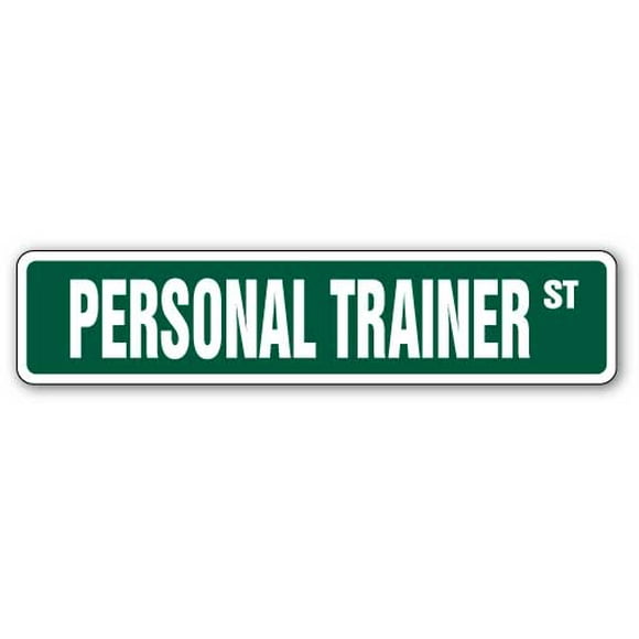 PERSONAL TRAINER Street Sign gym workout fitness instructor weights | Indoor/Outdoor | 36" Wide Plastic Sign