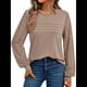 thumbnail image 3 of Camisas de Larga para Mujer, Blusas Elegantes e Informales de Encaje, Conjuntos de Otoño 2025, Camisetas y Ropa de Trabajo. Caqui L, 3 of 8