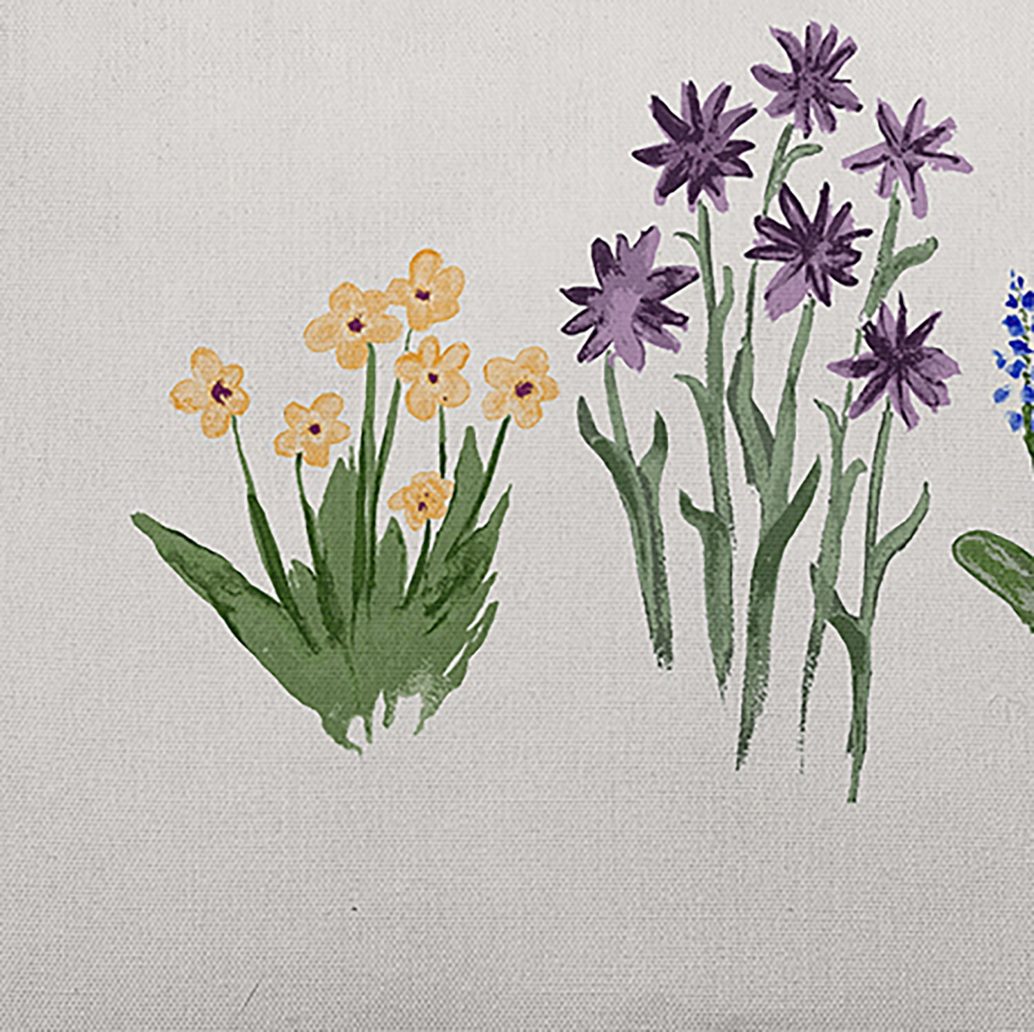 Simply Daisy, 14" x 20" Flower Trio Purple Floral Decorative Outdoor Pillow