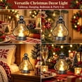 thumbnail image 6 of Vintage Christmas LED Lantern, Silver Hurricane Lamp with Flickering Flameless Candle, Battery Operated Tabletop & Hanging Light for Indoor Christmas Holiday Decor, 6 of 7
