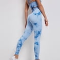 thumbnail image 3 of Hvyesh Women Tie Dye Yoga Pants Seamless Stretchy High Waisted Yoga Pants Slim Tummy Control Butt Lift Activewear Leggings, 3 of 5