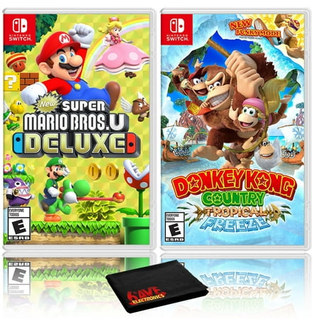 New Super Mario Bros. U Deluxe + Donkey Kong Country: Tropical Freeze, Two Game Bundle, Nintendo Switch