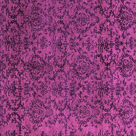 Ahgly Company Indoor Square Oriental Purple Modern Area Rugs, 7' Square