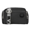 thumbnail image 4 of Bolso Hombro para Hombre Y Mujer Bolso Cruzado Gran Capacidad Bolso Informal Con Correa Ancha para El Hombro (negro) (negro Con Texto Blanco), 4 of 9