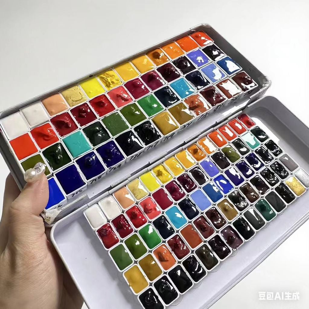 Rosa Artist Watercolor Paint Professional 70 Colors 0.5ml Package Watercolor Iron Box+Color Card