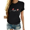 thumbnail image 1 of Bellella T-Shirt pour Femme Hauts de la Saint-Valentin T-Shirt à Manches Courtes Tunique Décontractée à Col Rond Blouse Chemise pour Femme Noir 3TG, 1 of 2