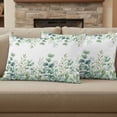 thumbnail image 4 of Set of 2 Green Eucalyptus Leaves Pillow Covers 12x20 Inch, Watercolor Spring Botanical Decorative Throw Pillow Cases Cotton Cushion Covers for Sofa Couch Bed Living Room Bedroom Home Decor, 4 of 9