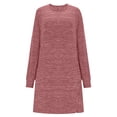 thumbnail image 5 of TaTaai Women's Long Sleeve Dress with Pockets Round Neck Button Front Casual Loose Fit A Line Midi Dress Soft Comfortable Solid Color for Spring Fall Daily Gift, 5 of 7
