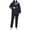 Navy, variant on Rain Suits Waterproof Raincoat Set Women's Rain Jacket Trouser Suit Two-piece Set Long Sleeved Hooded Set (Black,L)